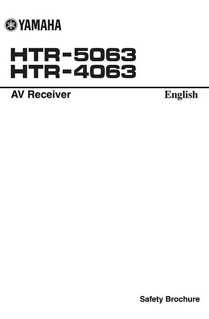 yamaha雅马哈HTR-5063 _ HTR-4063 Safety Brochure